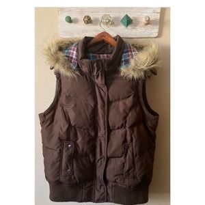 Dark Brown Puffer Vest